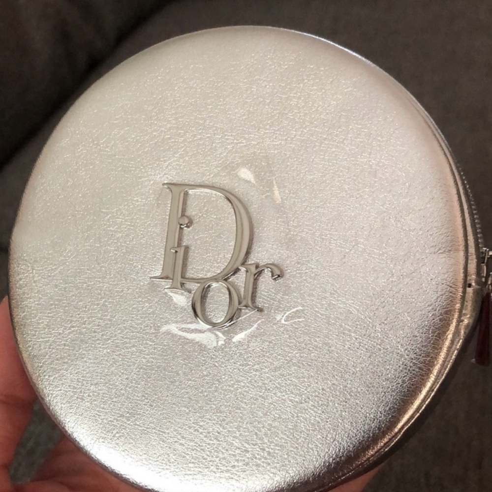 Dior SilverRound Makeup Pouch New!